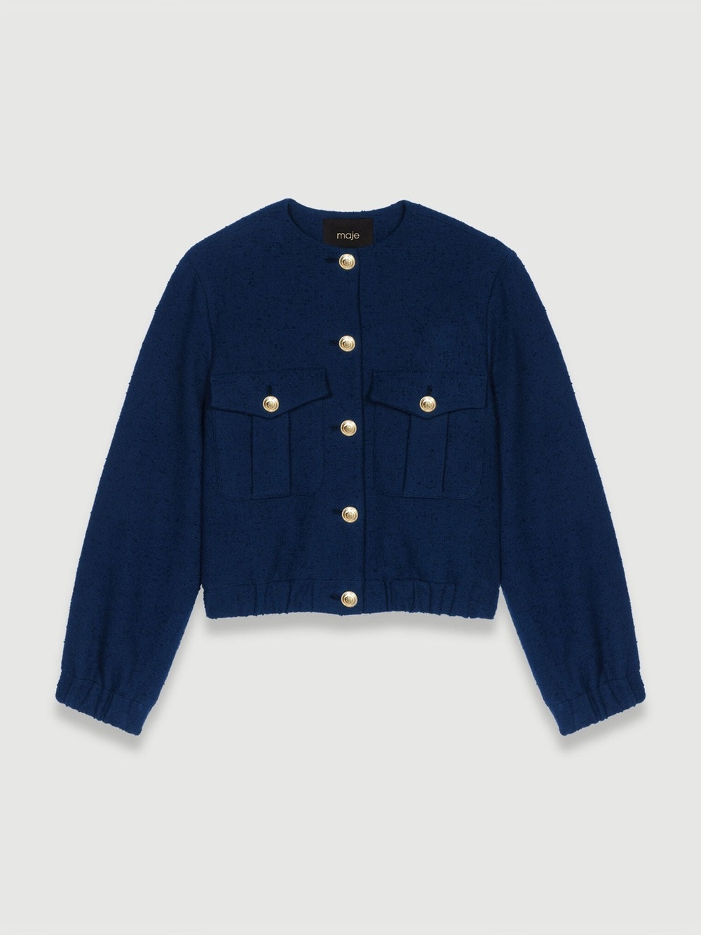 Maje Navy Short Bomber Jacket – Size 40